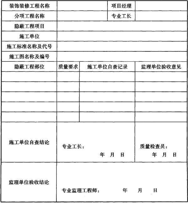 附录B隐蔽工程验收记录，插图 1