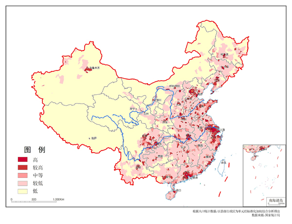 图18 人口集聚度评价图