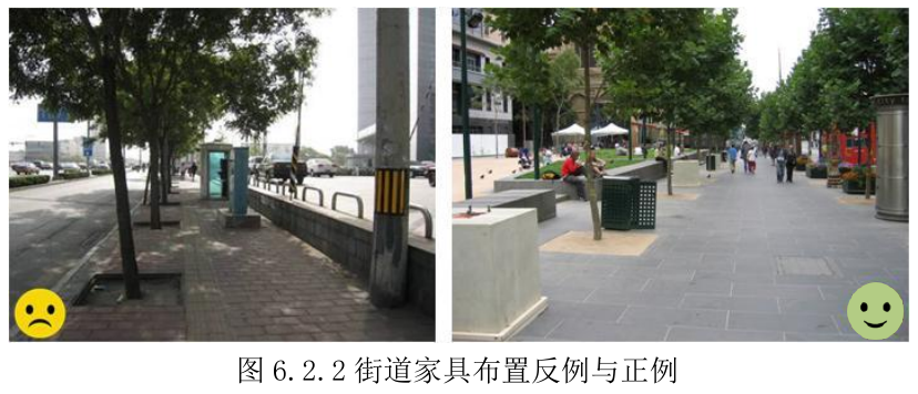 图6.2.2街道家具布置反例与正例