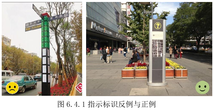 图6.4.1指示标识反例与正例