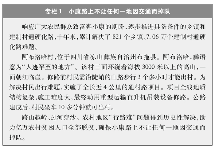 专栏1 小康路上不让任何一地因交通而掉队