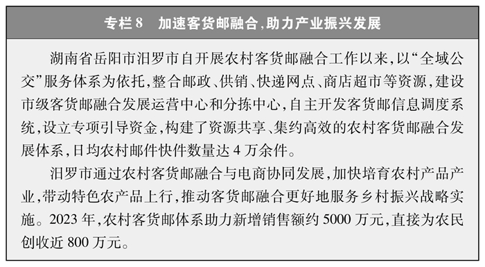 专栏8 加速客货邮融合 助力产业振兴发展